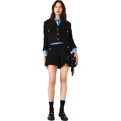 MAJE MAJE SHORT RHINESTONE TWEED JACKET