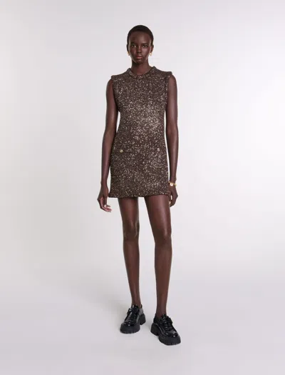 brown sequin dress short MAYA SEQUIN STRAPLESS MINI DRESS IN BROWN – AKIRA main image 0