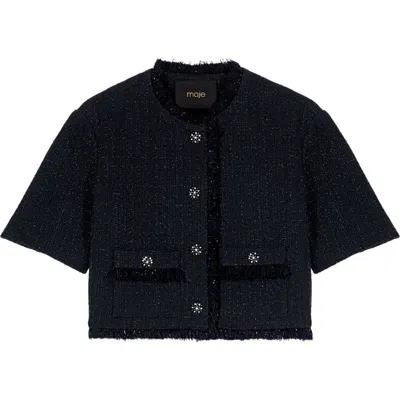 MAJE MAJE SHORT SHINY TWEED JACKET