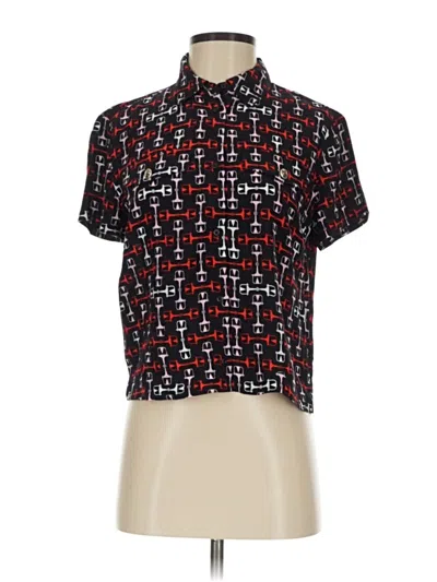 Pre-owned Maje Short Sleeve Blouse In Black