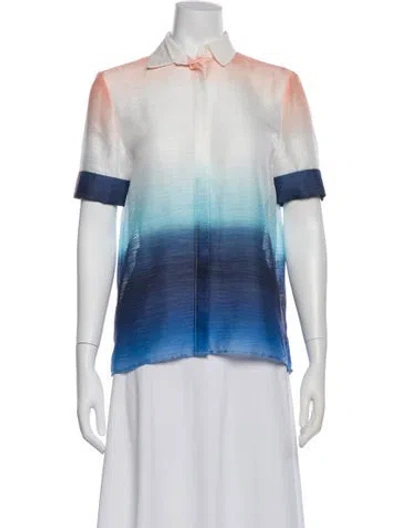 Pre-owned Maje Short Sleeve Blouse In Blue