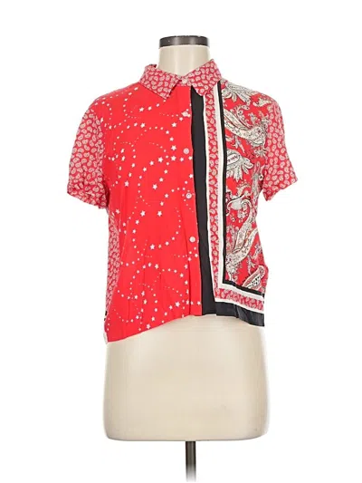 Pre-owned Maje Short Sleeve Blouse In Red