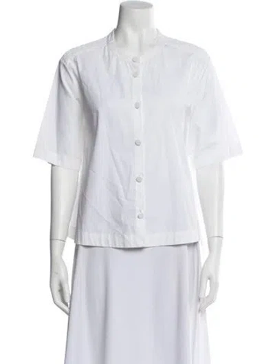 Pre-owned Maje Short Sleeve Blouse In White