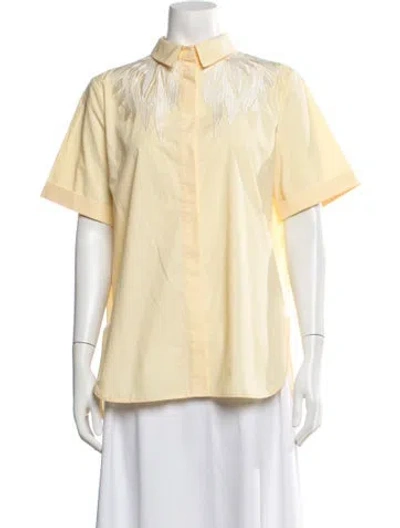 Pre-owned Maje Short Sleeve Blouse In Yellow