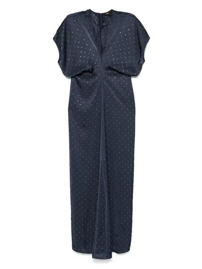 Maje Short Sleeve Dress In Blue