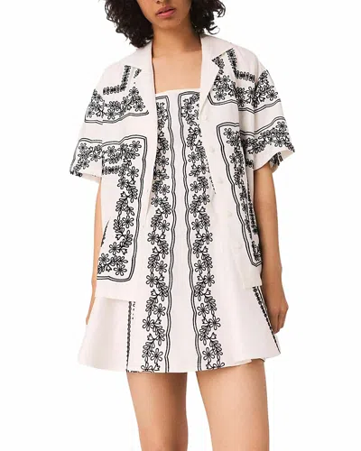 Maje Short-sleeve Embroidered Shirt