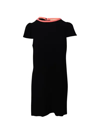 Pre-owned Maje Short-sleeve Midi Dress In Black