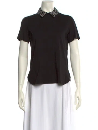 Pre-owned Maje Short Sleeve Polo In Black