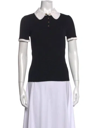 Pre-owned Maje Short Sleeve Polo In Black