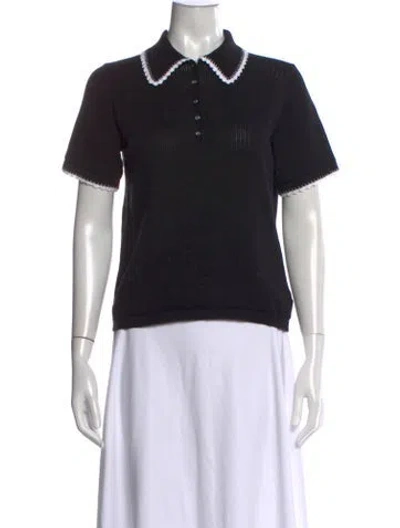Pre-owned Maje Short Sleeve Polo In Black