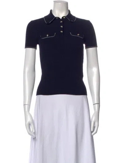 Pre-owned Maje Short Sleeve Polo In Black