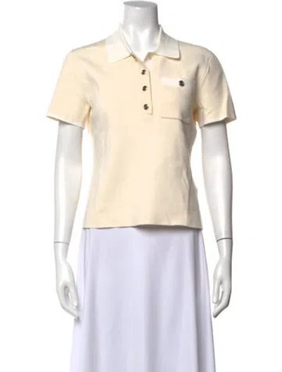 Pre-owned Maje Short Sleeve Polo In Neutral