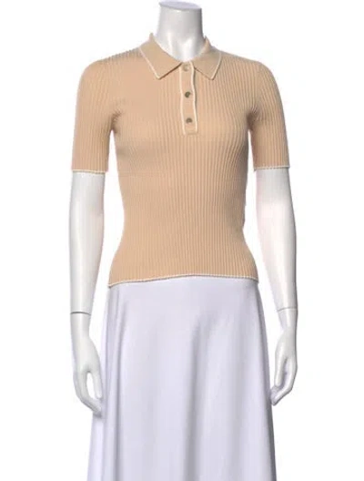 Pre-owned Maje Short Sleeve Polo In Neutral