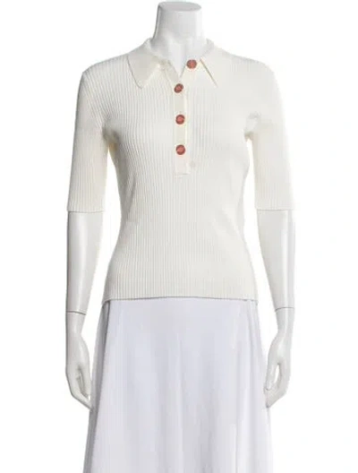 Pre-owned Maje Short Sleeve Polo In Neutral
