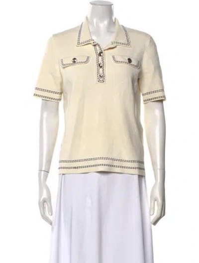Pre-owned Maje Short Sleeve Polo In Neutrals