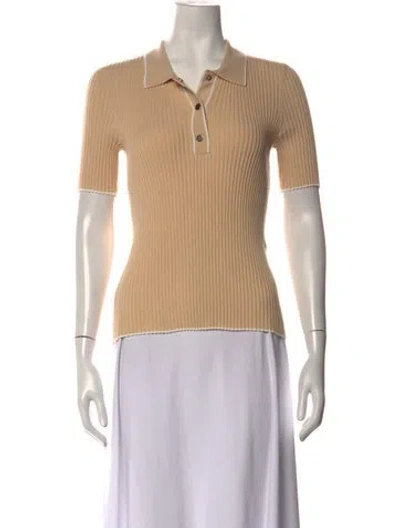 Pre-owned Maje Short Sleeve Polo In Neutrals