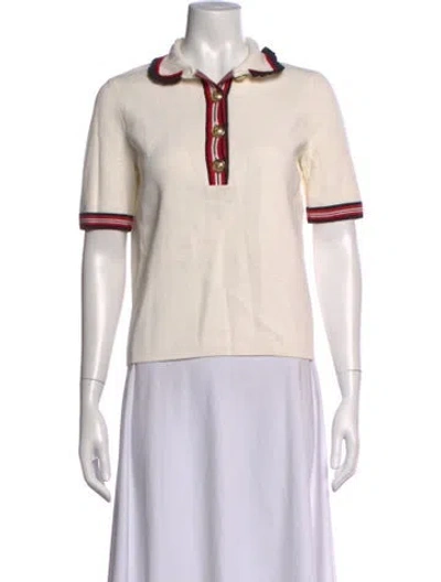 Pre-owned Maje Short Sleeve Polo In Neutrals