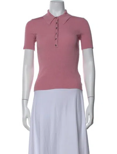 Pre-owned Maje Short Sleeve Polo In Pink