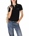 Maje Contrast-trim Polo Shirt In Black