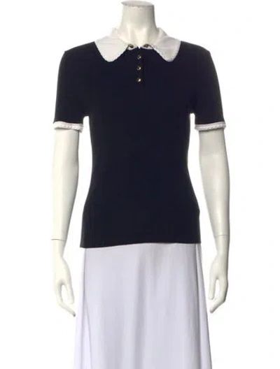 Pre-owned Maje Short Sleeve Polo W/ Tags In Black