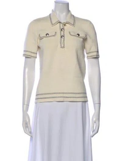 Pre-owned Maje Short Sleeve Polo In White