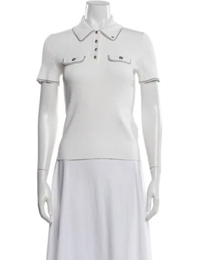 Pre-owned Maje Short Sleeve Polo In White