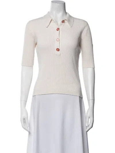 Pre-owned Maje Short Sleeve Polo In White