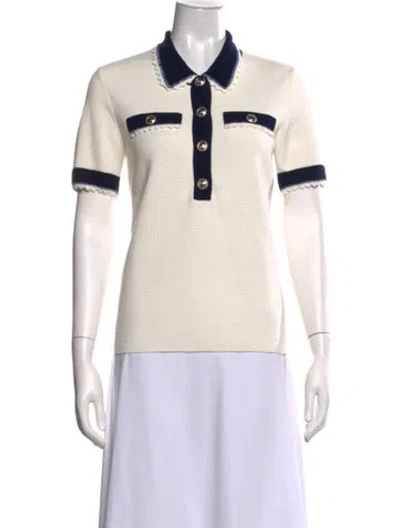 Pre-owned Maje Short Sleeve Polo In White