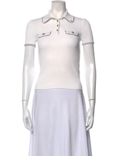 Pre-owned Maje Short Sleeve Polo In White
