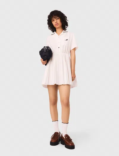 Maje Short-sleeve Shirt Dress In White