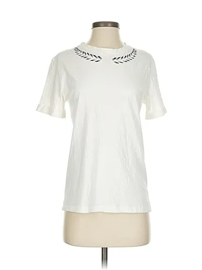 Pre-owned Maje Short Sleeve T-shirt In White