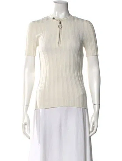 Pre-owned Maje Short Sleeve Top In Neutral
