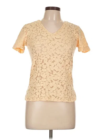 Pre-owned Maje Short Sleeve Top Yellow V Neck Tops