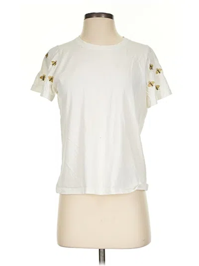 Pre-owned Maje Short Sleeve T-shirt In Ivory
