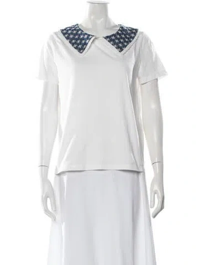 Pre-owned Maje Short Sleeve T-shirt In White