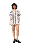 Maje Short-sleeved Embroidered Shirt In Neutral