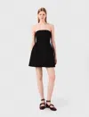 Maje Short Strapless Linen Dress