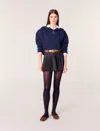 Maje Short Sweatshirt With Embroidery In Navy