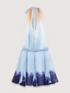 Maje Womens Tie-dye Halterneck Cotton Mini Dress Blue Tie And Dye Print In Imprime Tie And Dye Bleu