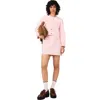 Maje Short Topstitched Knit Skirt In Pink