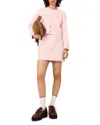Maje Short Topstitched Knit Skirt