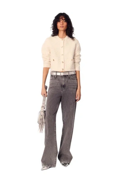 MAJE MAJE SHORT TWEED-EFFECT CARDIGAN