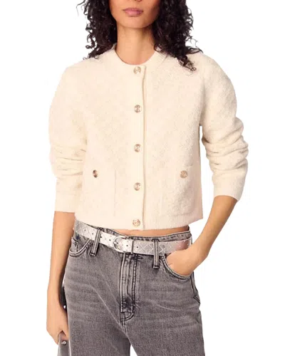 MAJE SHORT TWEED EFFECT CREWNECK CARDIGAN