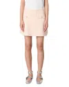 Maje Diamond-pattern Mini Skirt In Pink/ecru
