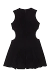 Maje Womens Black Round-neck Cut-out Velvet Mini Dress In Black