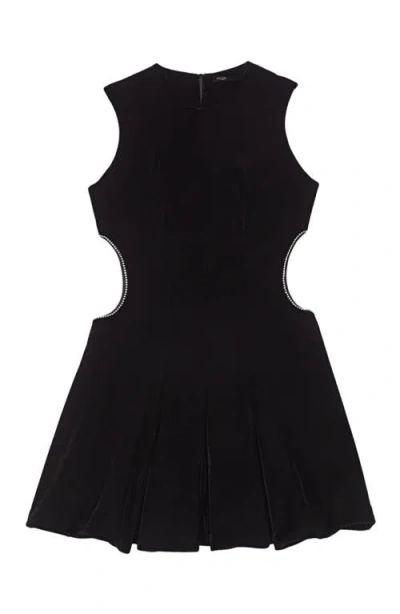Maje Short Velvet Dress In Black