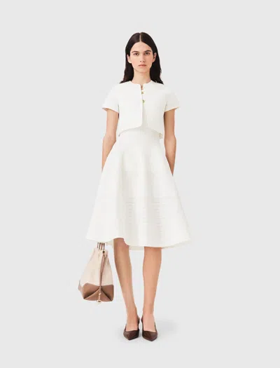 Maje Short-sleeved Cardigan In White
