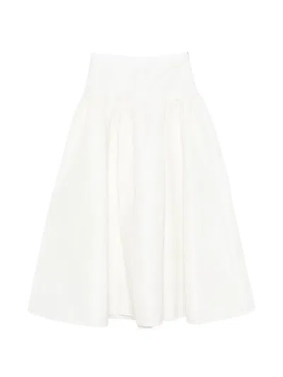 Maje Side-zip Midi A-line Skirt In White