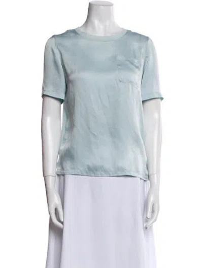 Pre-owned Maje Silk Bateau Neckline T-shirt In Blue