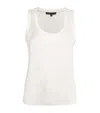 Maje Scoop-neck Satin Tank Top In White